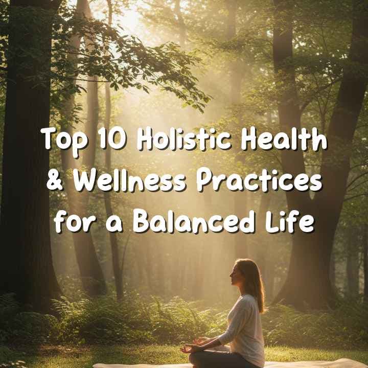 Holistic health and wellness lifestyle with meditation, yoga, and nature