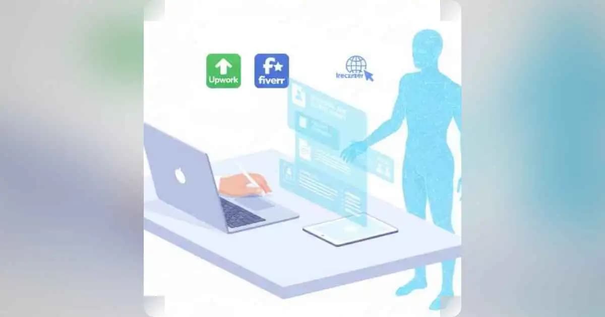 AI writing a freelance proposal on laptop