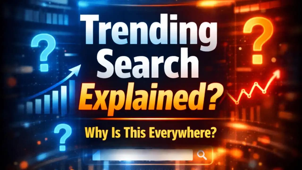 Person analyzing trending search topics on a digital screen