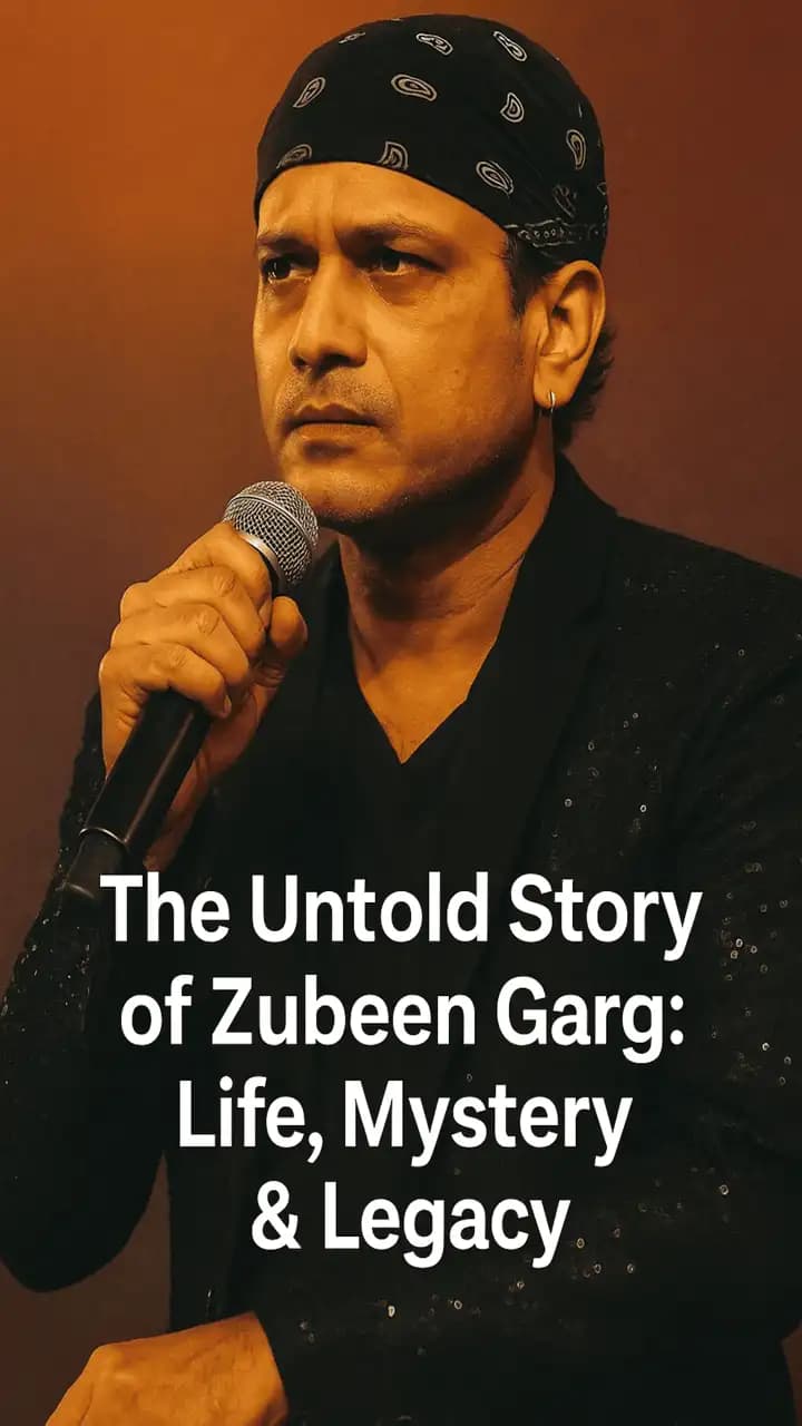 Portrait of singer Zubeen Garg in performance