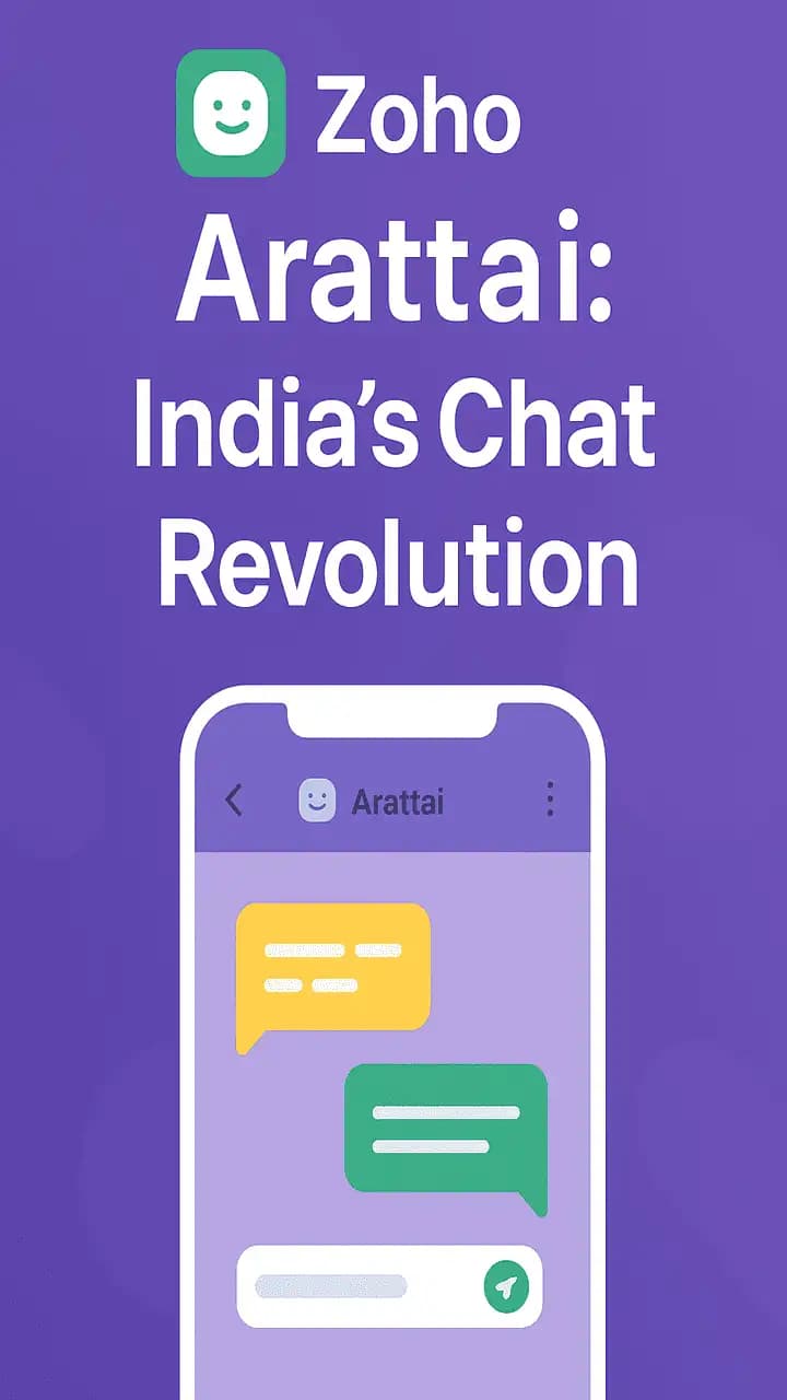 Zoho Arattai messaging app logo and interface illustration